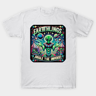 Earthlings Collection: Cosmic Carnival Universe Juggler T-Shirt